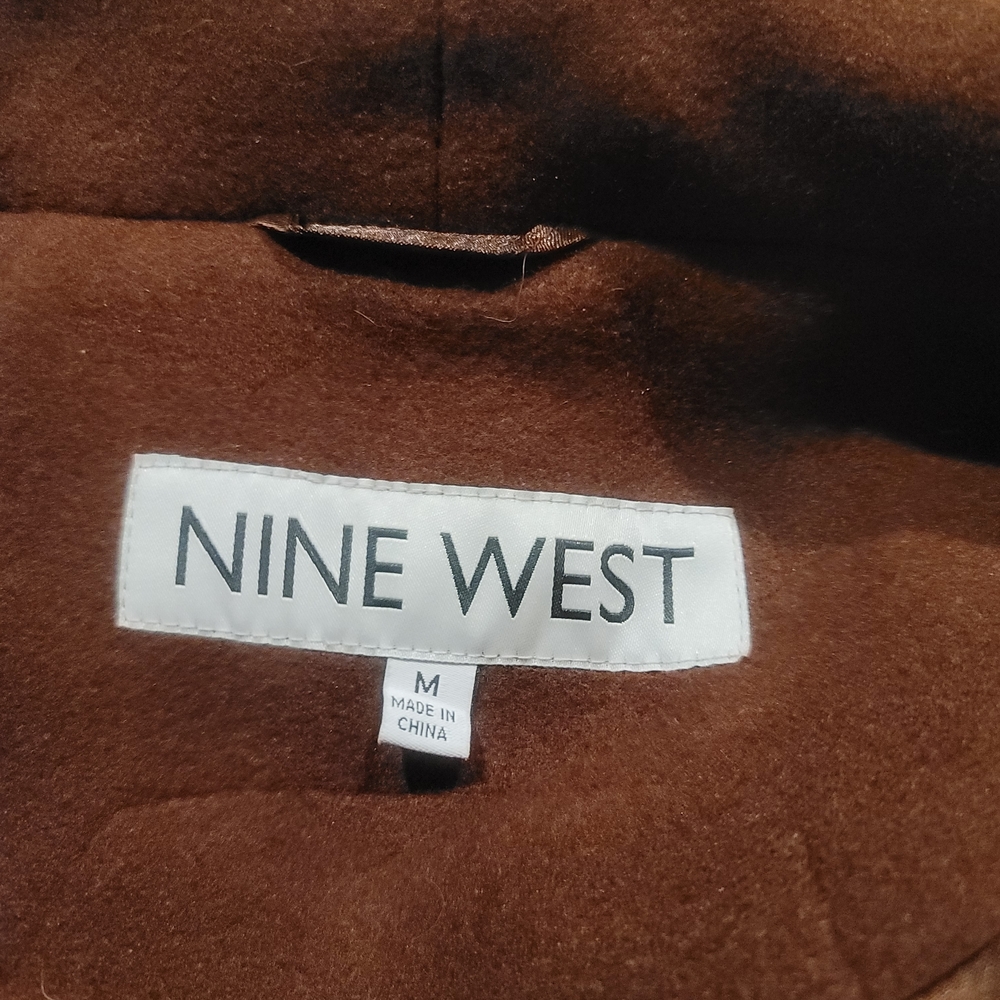 Nine West Women's Rust Brown Relaxed Fit Wool-Blend Coat Size M 23x36 - Picture 5 of 5